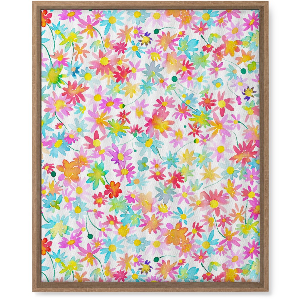 Spring Watercolor Daisies - Multi Wall Art, Natural, Single piece, Canvas, 16x20, Multicolor