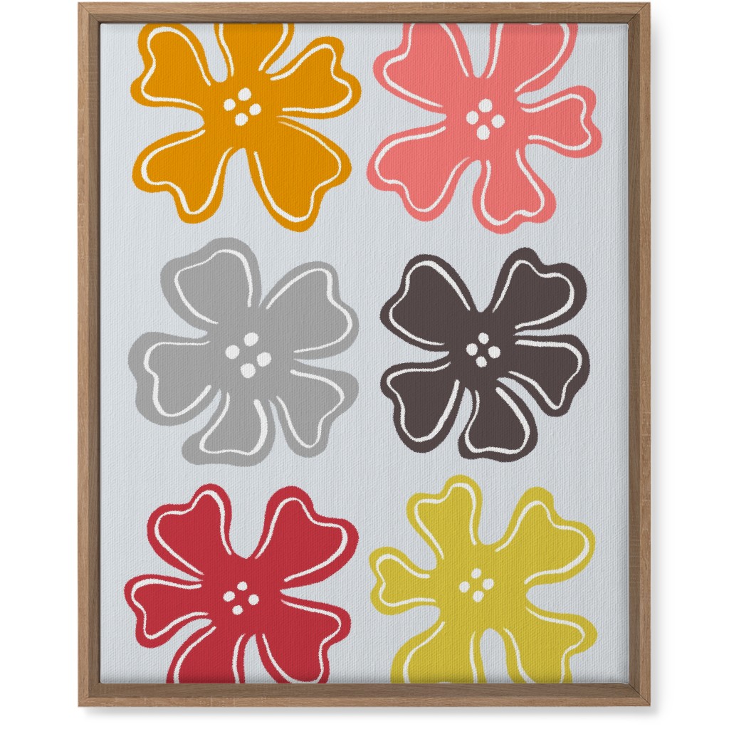 Button Flowers Wall Art, Natural, Single piece, Canvas, 16x20, Multicolor, Silver Lining