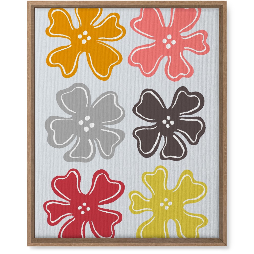 Button Flowers Wall Art, Natural, Single piece, Canvas, 16x20, Multicolor