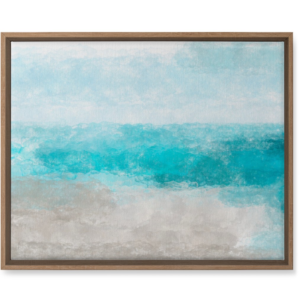 Beach Painting - Blue and Tan Wall Art, Natural, Single piece, Canvas, 16x20, Blue, True Blue
