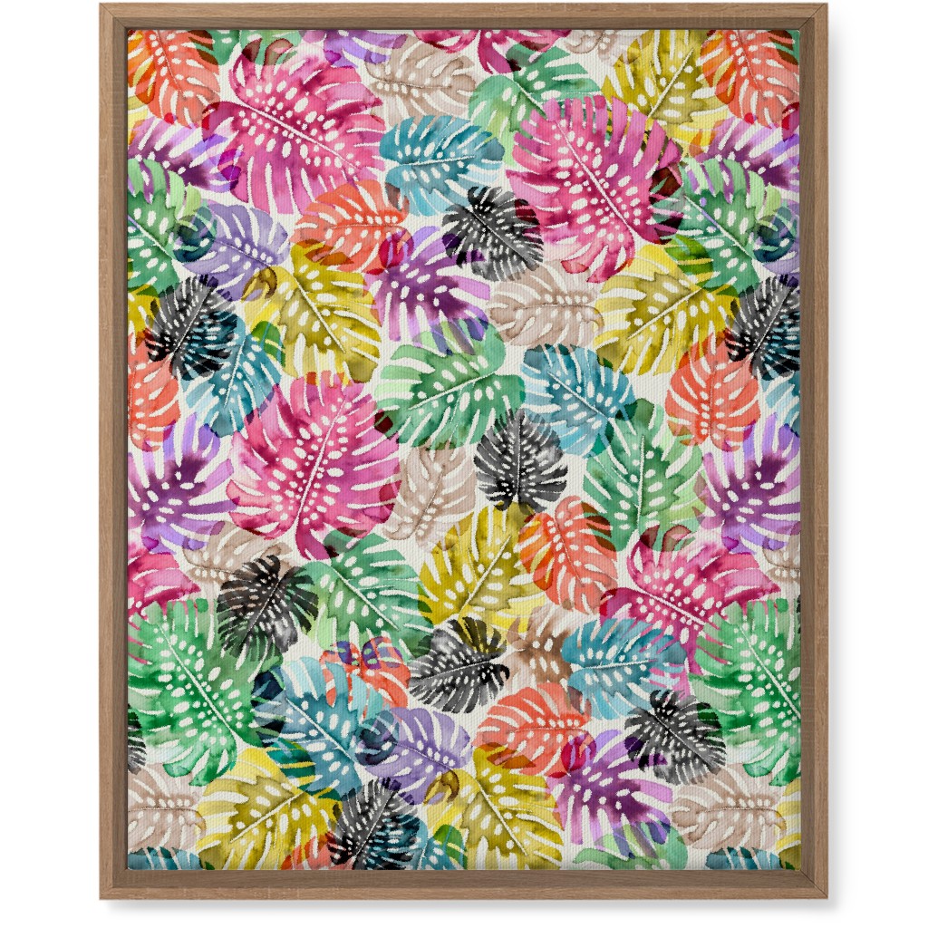 Tropical Monstera Leaves - Bold Wall Art, Natural, Single piece, Canvas, 16x20, Multicolor