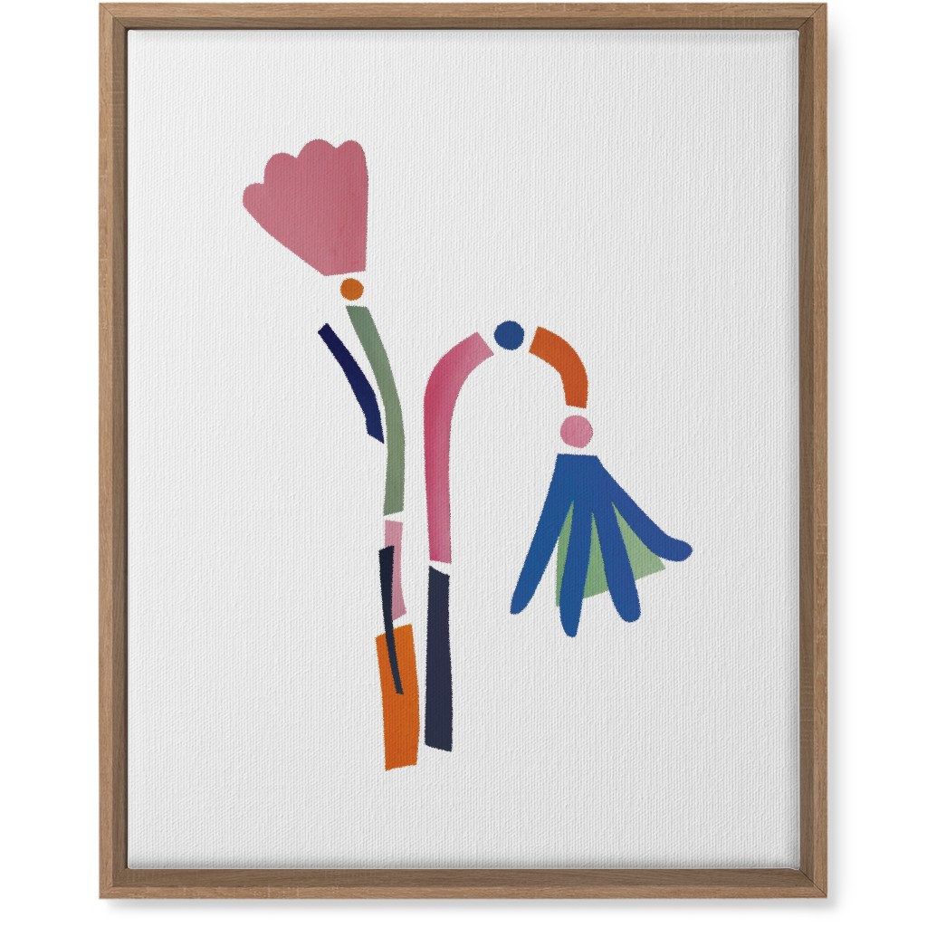 Flowerbed Bouquet - Multi on White Wall Art, Natural, Single piece, Canvas, 16x20, Multicolor