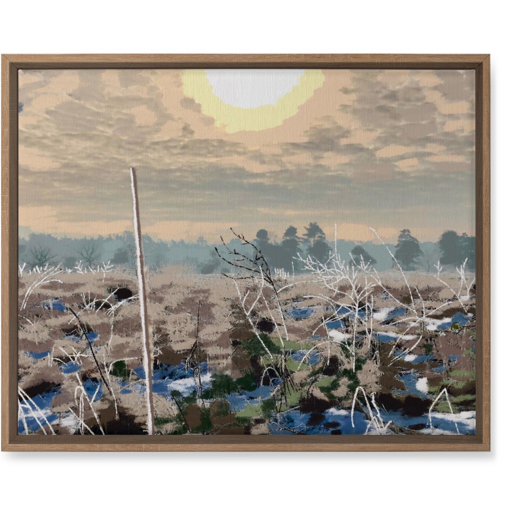 Winter Sun Over the Marsh Wall Art, Natural, Single piece, Canvas, 16x20, Blue