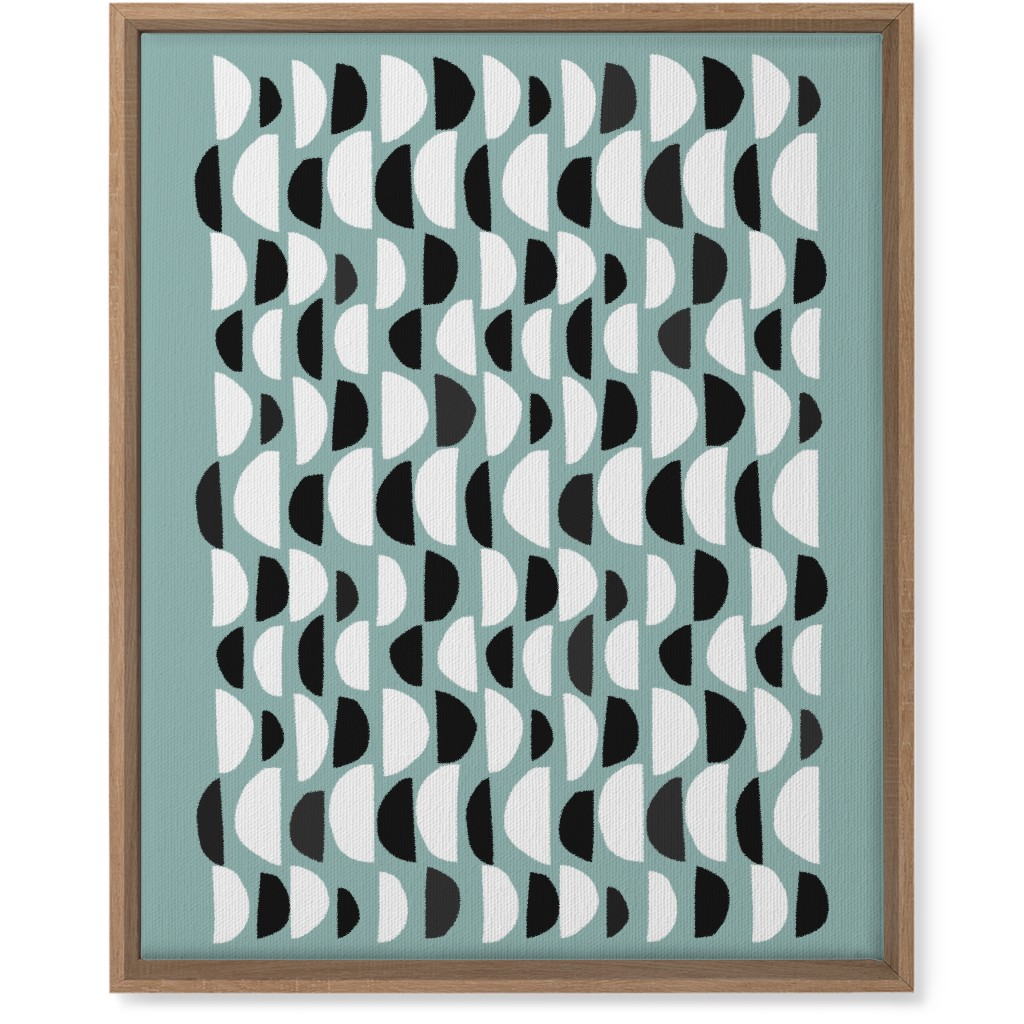 Abstract Scandi Half Moons - Green Wall Art, Natural, Single piece, Canvas, 16x20, Green