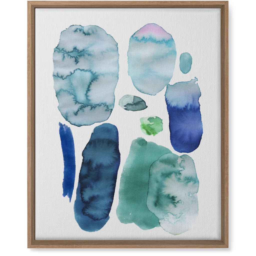 Watercolor Abstract Scandi - Blue and Green Wall Art, Natural, Single piece, Canvas, 16x20, Blue, True Blue