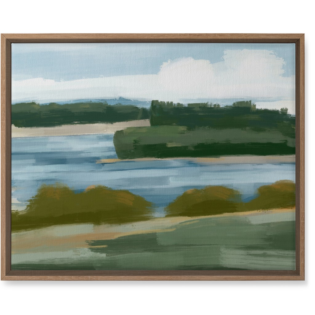 Abstract Lakeside Wall Art, Natural, Single piece, Canvas, 16x20, Multicolor