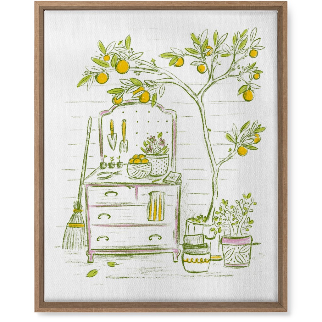 Lemon Tree - Yellow on White Wall Art, Natural, Single piece, Canvas, 16x20, Yellow