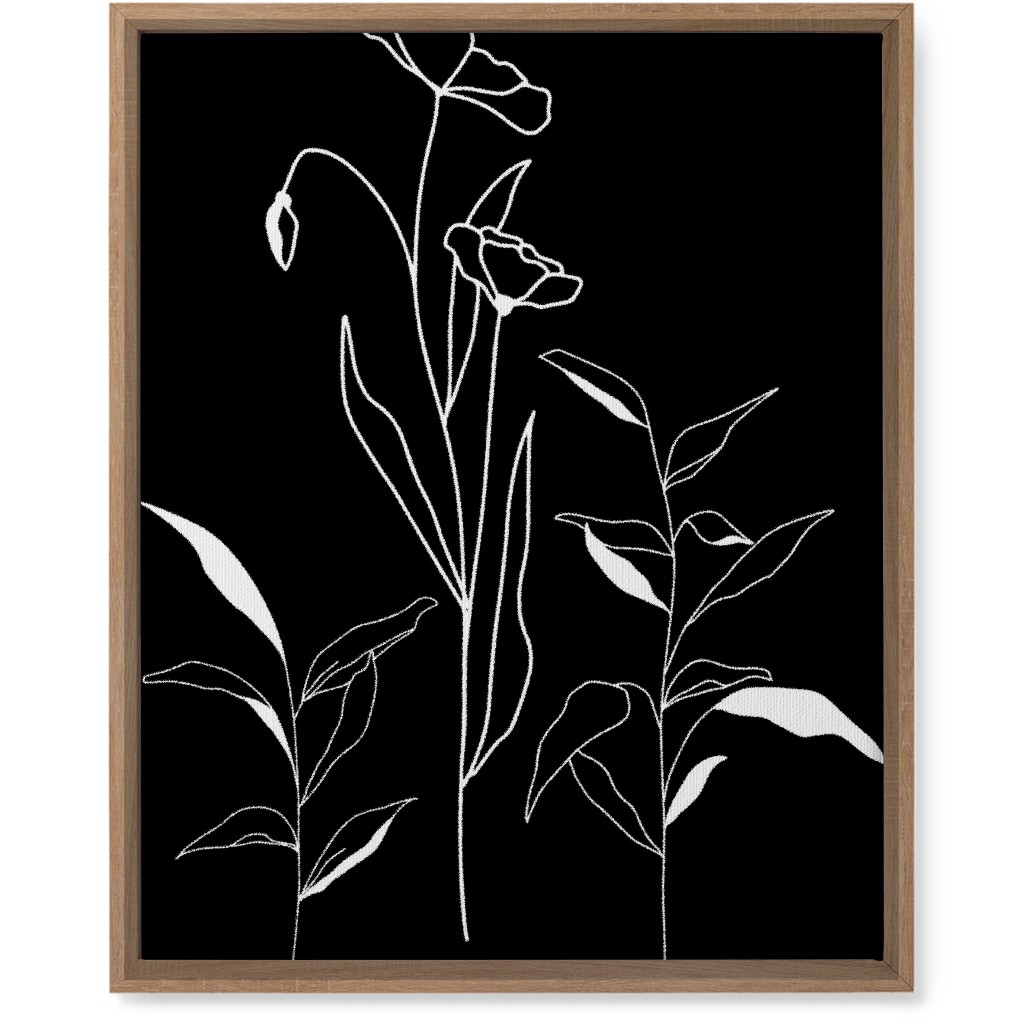 Meadow Botanical - Black and White Wall Art, Natural, Single piece, Canvas, 16x20, Black