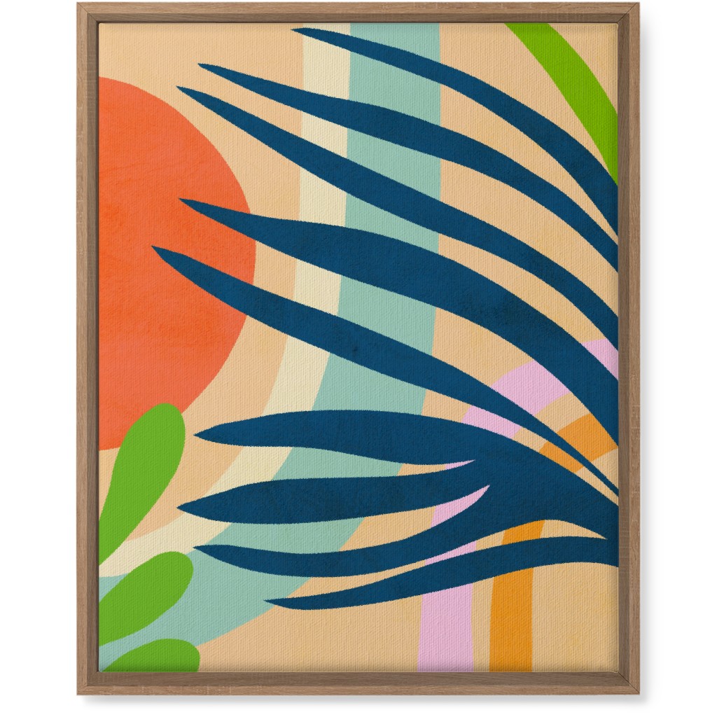 Palm, Sun and Rainbow Tropical Botanicals - Multi Wall Art, Natural, Single piece, Canvas, 16x20, Multicolor