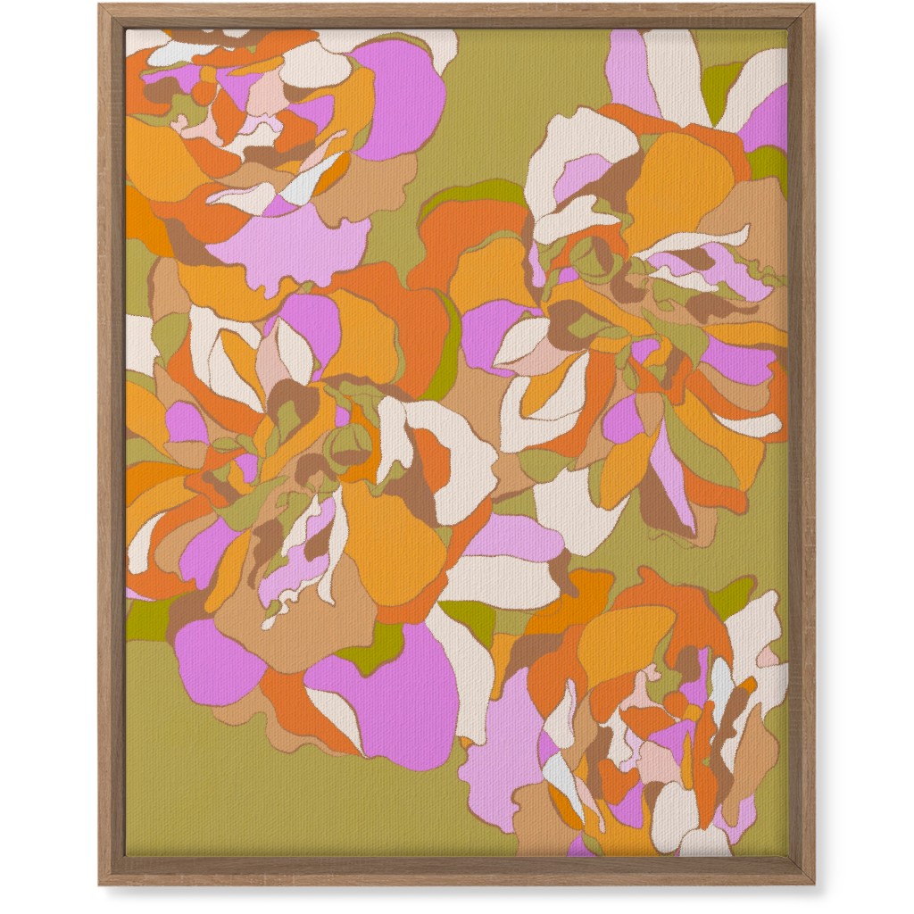 Maxi Boho Peonies Wall Art, Natural, Single piece, Canvas, 16x20, Orange, Mantis