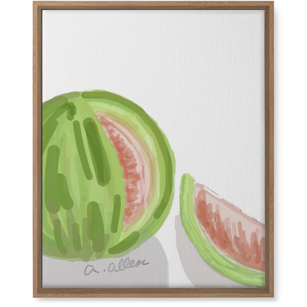 Watermelon - Green and Pink Wall Art, Natural, Single piece, Canvas, 16x20, Multicolor