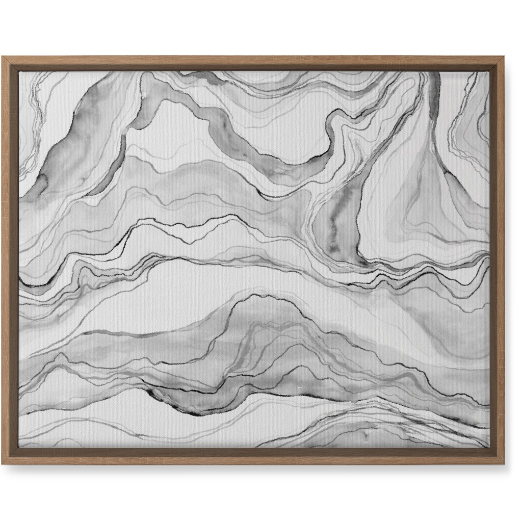 Watercolor Marble Wall Art, Natural, Single piece, Canvas, 16x20, Gray, Silver Lining