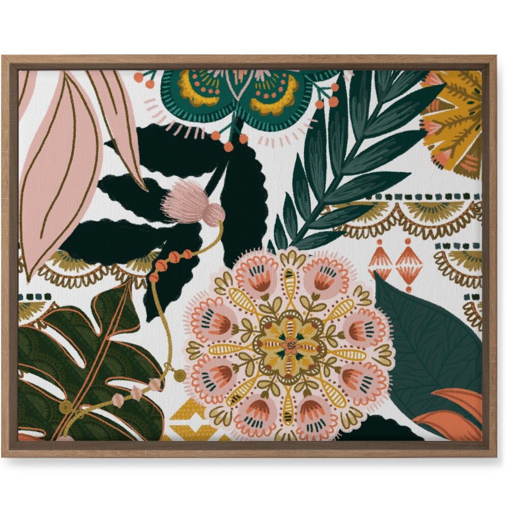 Boho Tropical Wall Art, Natural, Single piece, Canvas, 16x20, Multicolor