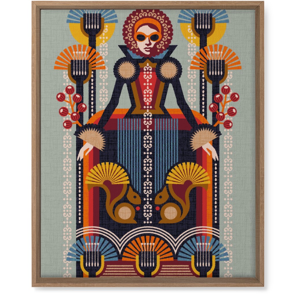 Folk Art Lady - Multi Wall Art, Natural, Single piece, Canvas, 16x20, Multicolor