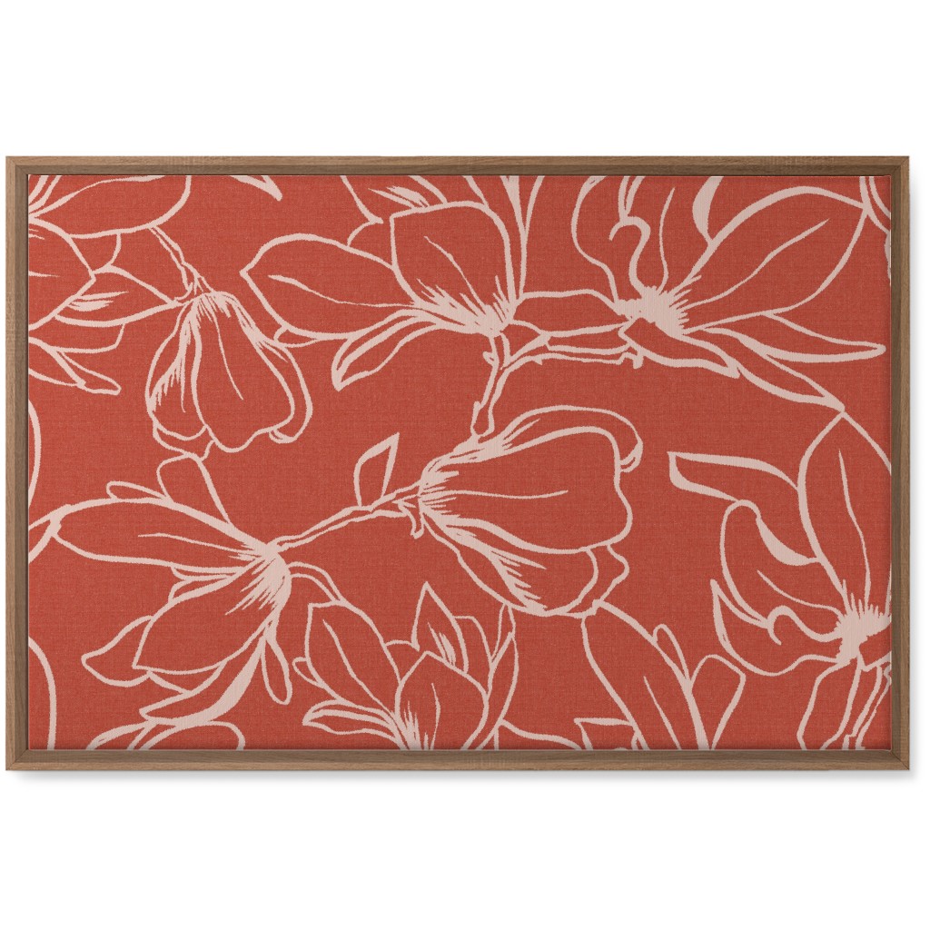 Magnolia Garden Wall Art, Natural, Single piece, Canvas, 20x30, Red, Fawn