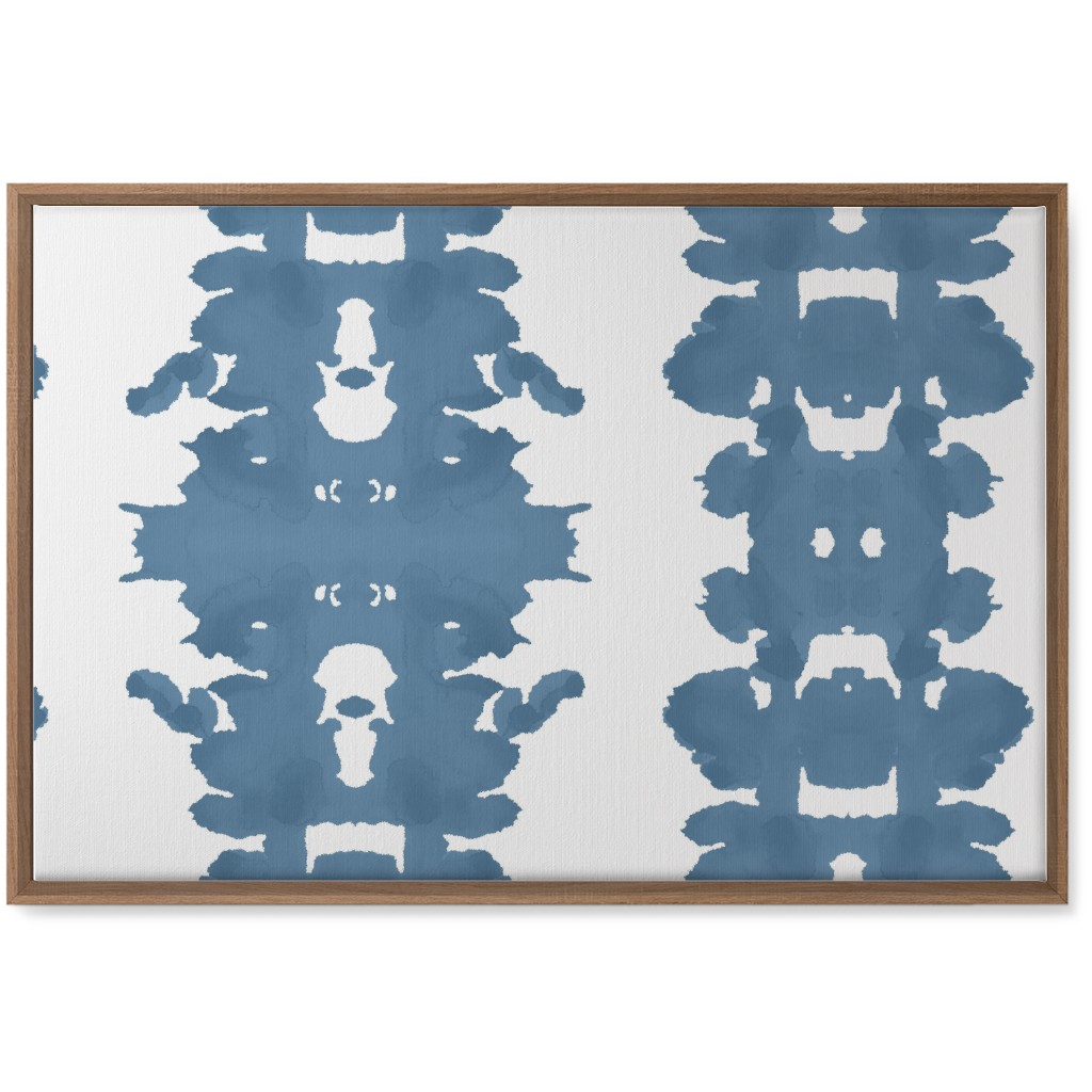 Double Inkblot - Blue Wall Art, Natural, Single piece, Canvas, 20x30, Blue, True Blue