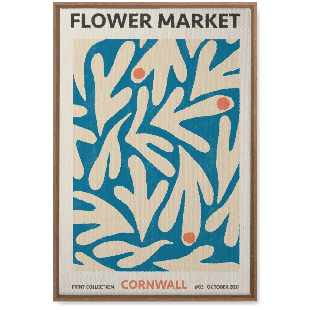 Flower Market - Blue Wall Art, Natural, Single piece, Canvas, 20x30, Blue