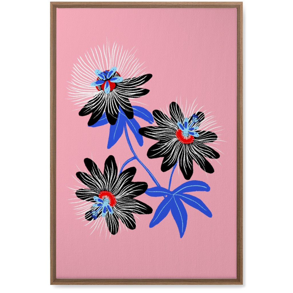 Passion Flower - Multi on Pink Wall Art, Natural, Single piece, Canvas, 20x30, Pink