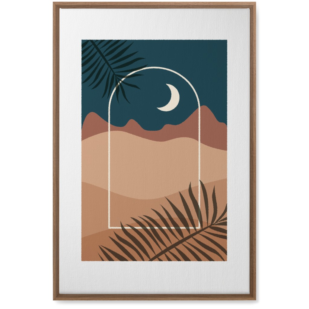 Abstract Landscapes in Windows Moon Wall Art, Natural, Single piece, Canvas, 20x30, Multicolor, Seaweed