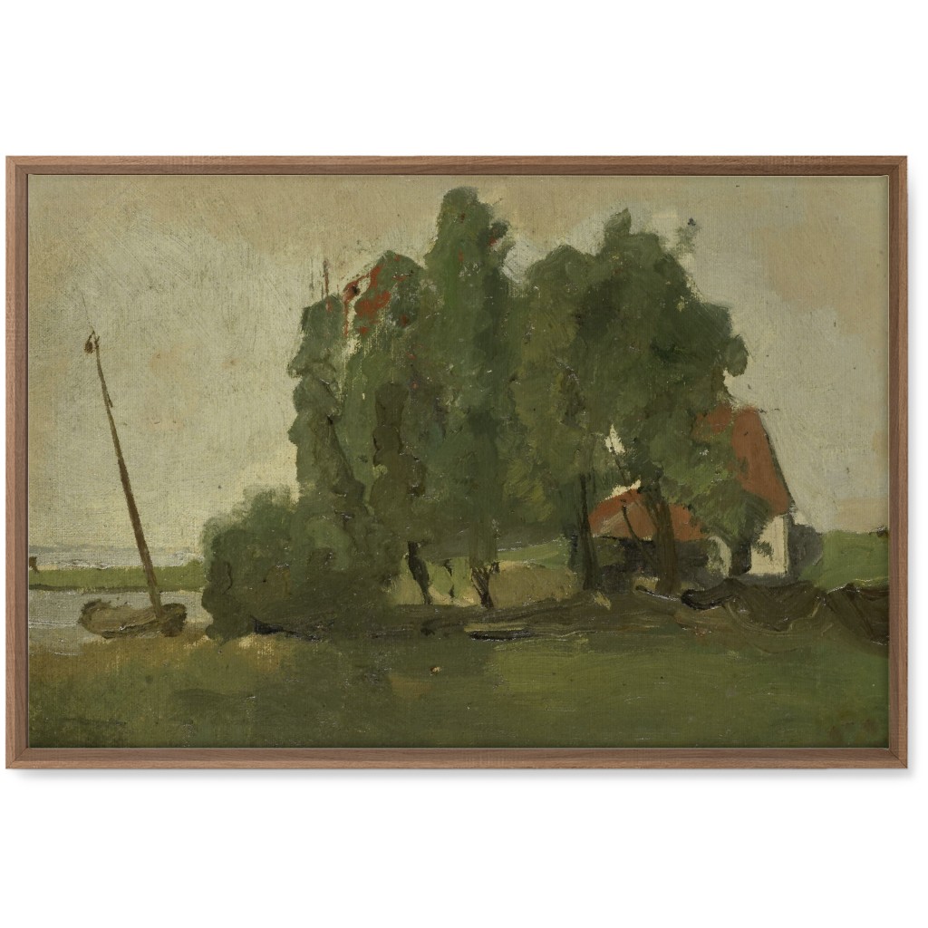 Lakeside Cottage Wall Art, Natural, Single piece, Canvas, 20x30, Green, Classic Green