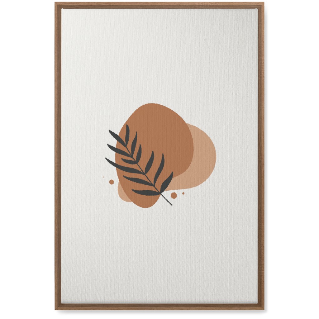 Shapes and Fern Leaf Vi Wall Art, Natural, Single piece, Canvas, 20x30, Orange, Pueblo