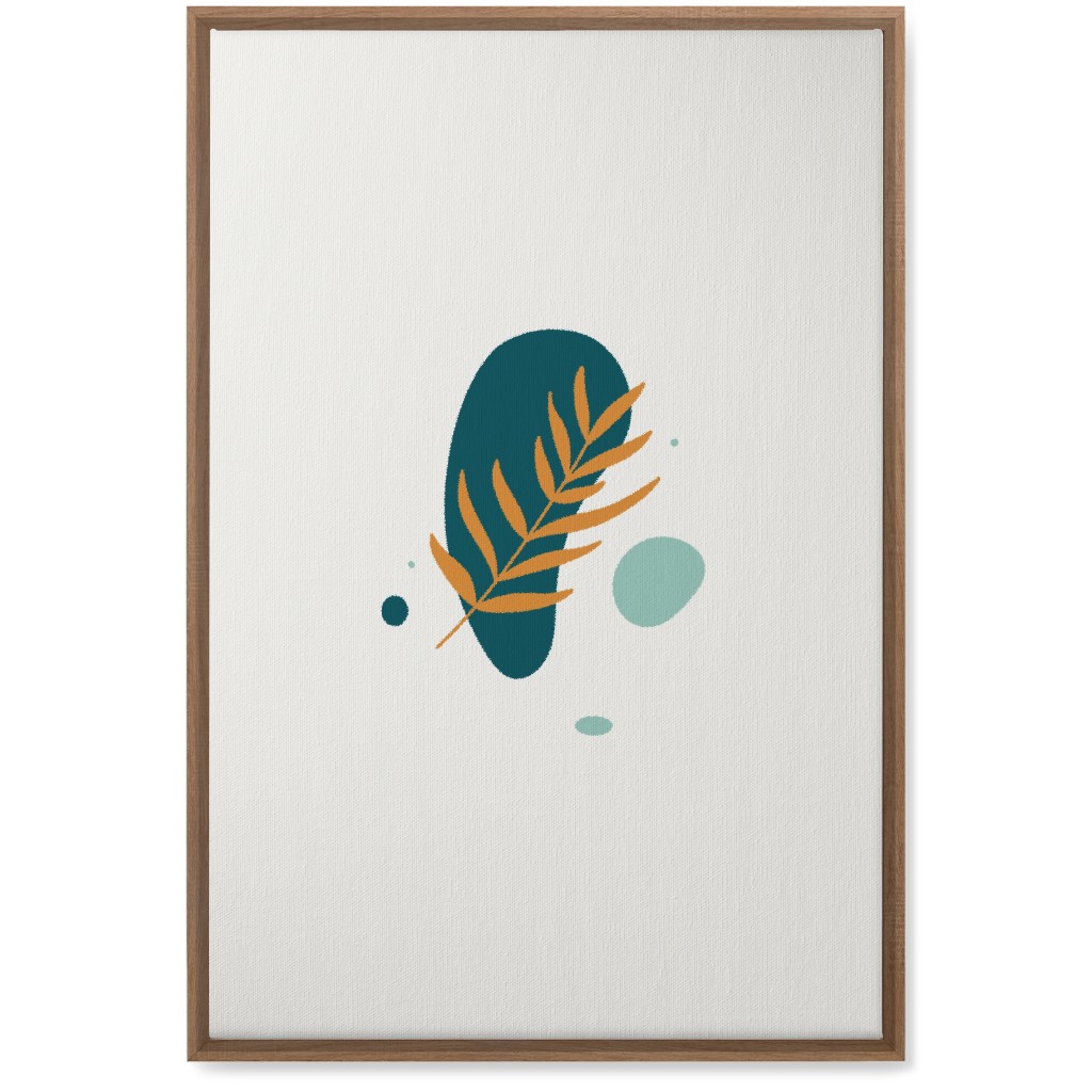 Shapes and Fern Leaf V Wall Art, Natural, Single piece, Canvas, 20x30, Green