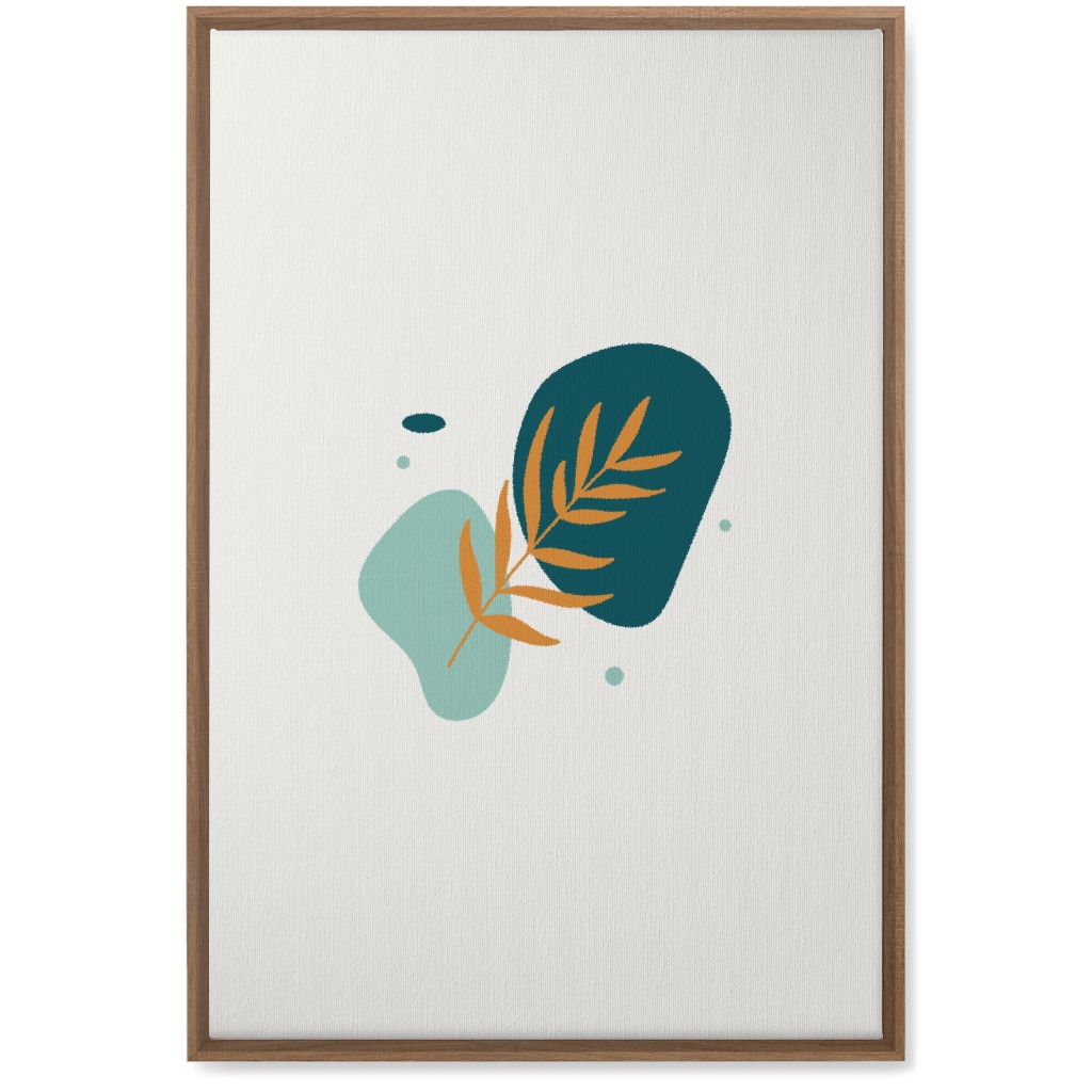 Shapes and Fern Leaf Wall Art, Natural, Single piece, Canvas, 20x30, Green