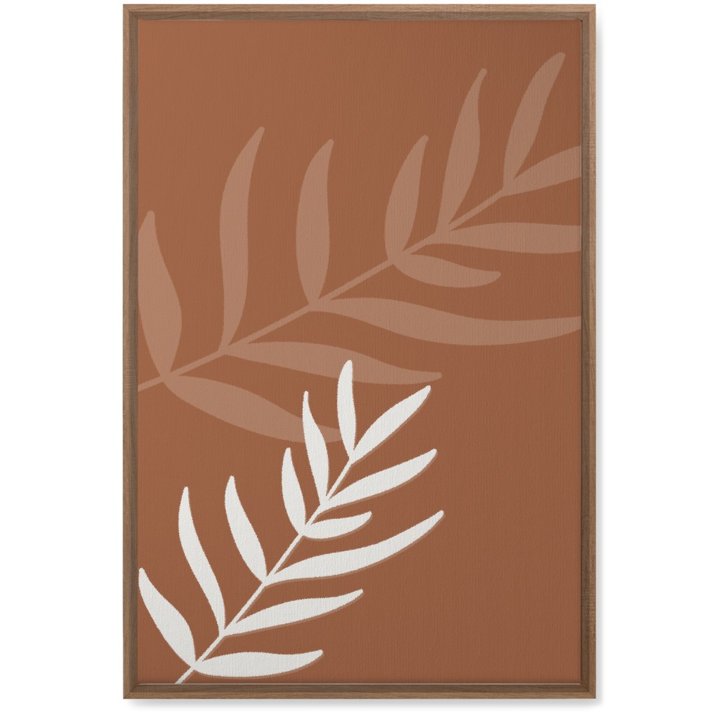 Fern Leaves in Neutral Earth Tones Wall Art, Natural, Single piece, Canvas, 20x30, Brown, Camel