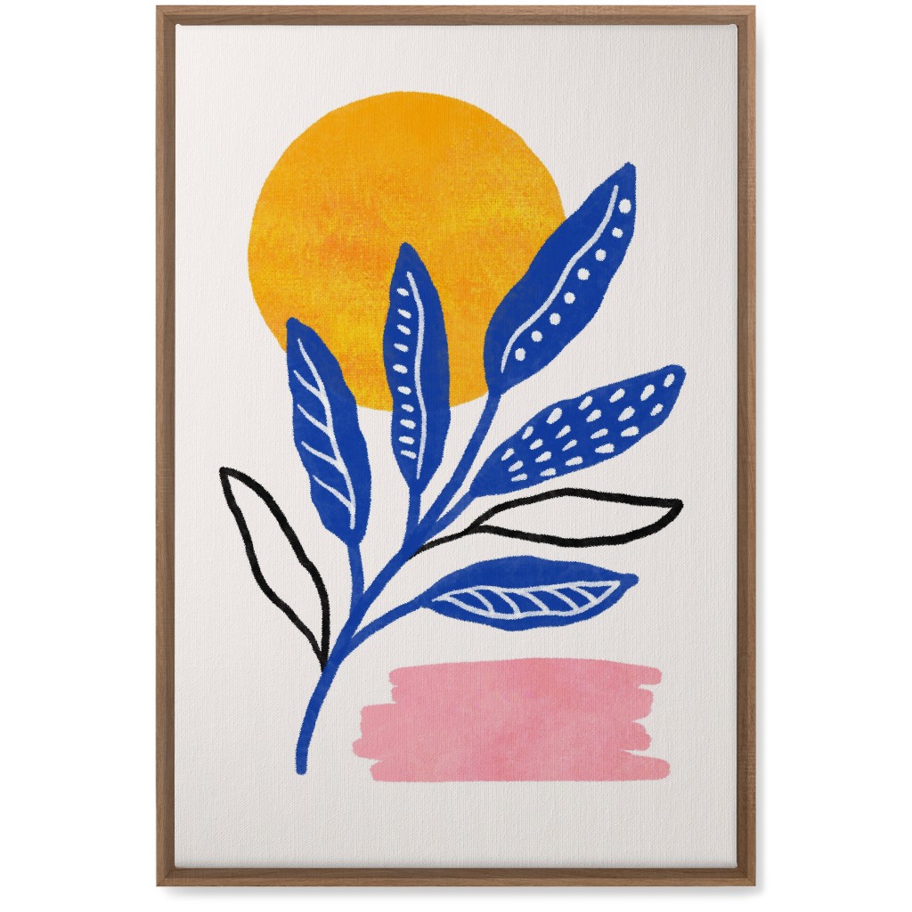 Leaves At Sunset Wall Art, Natural, Single piece, Canvas, 20x30, Multicolor, Royal