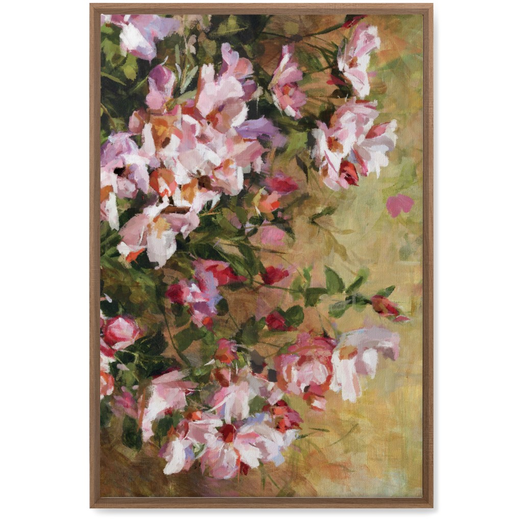Wild Roses Painting - Pink Wall Art, Natural, Single piece, Canvas, 20x30, Pink, Bright Pink