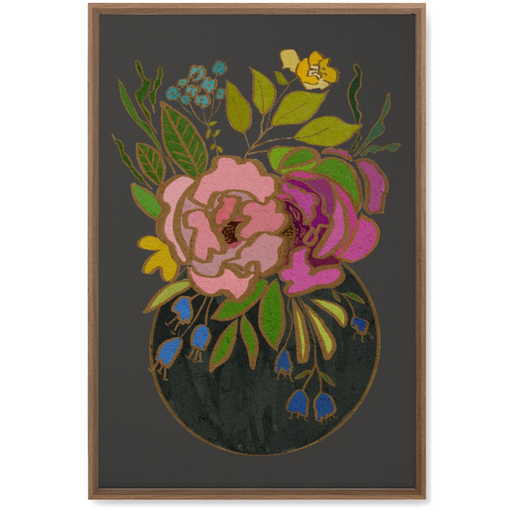 Stained Glass Garden Wall Art, Natural, Single piece, Canvas, 20x30, Multicolor, Dark Gray