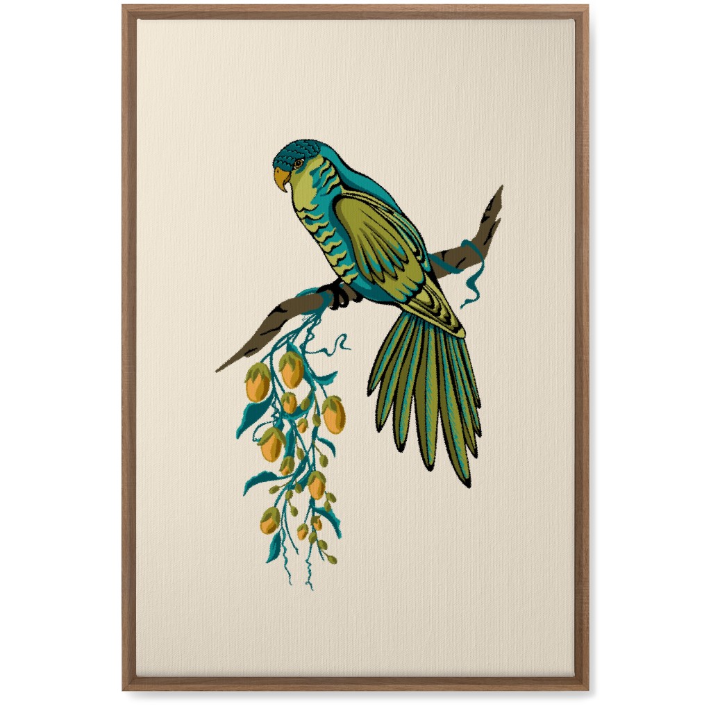 Bird Perched on Branch - Multi Wall Art, Natural, Single piece, Canvas, 20x30, Beige