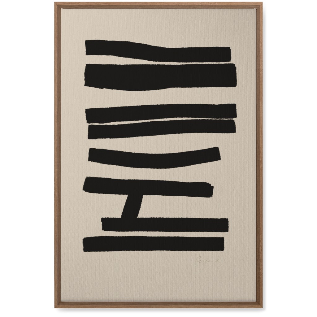 Bold Abstract Stripes Wall Art, Natural, Single piece, Canvas, 20x30, Black, Wheat