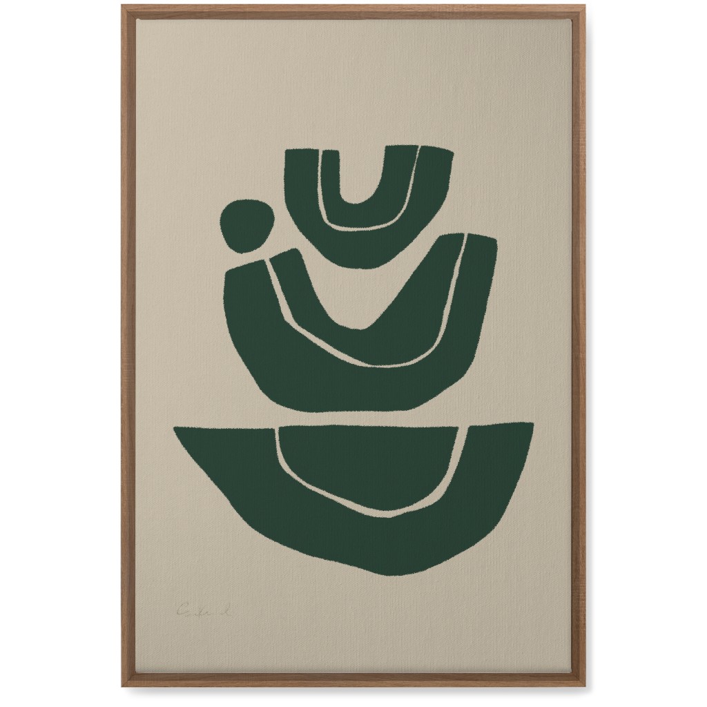 Geometric Abstract Stack Iii Wall Art, Natural, Single piece, Canvas, 20x30, Green, Seaweed