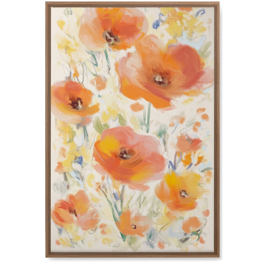 Field of Flowers - Orange Wall Art, Natural, Single piece, Canvas, 20x30, Orange, Orange