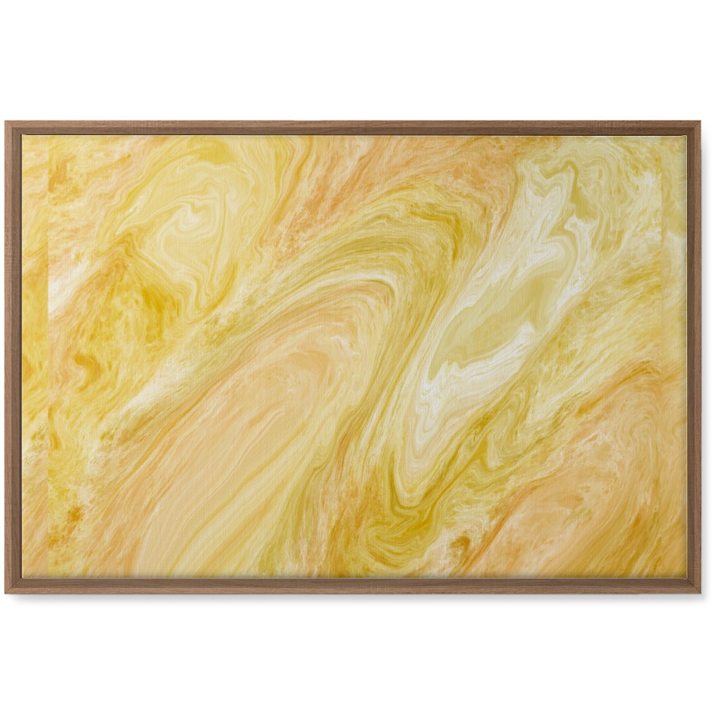 Abstract Acrylic Pour - Yellow Wall Art, Natural, Single piece, Canvas, 20x30, Yellow, Classic Yellow