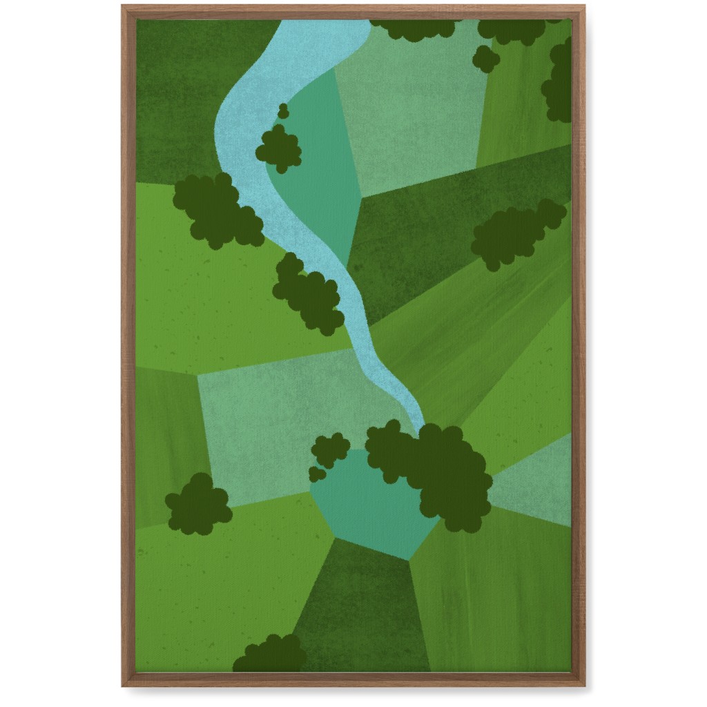 Patchwork Lands - Green Wall Art, Natural, Single piece, Canvas, 20x30, Green