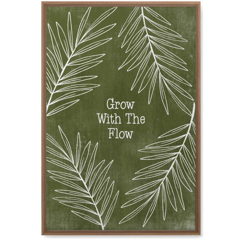 Grow With the Flow - Green Wall Art, Natural, Single piece, Canvas, 20x30, Green, Classic Green
