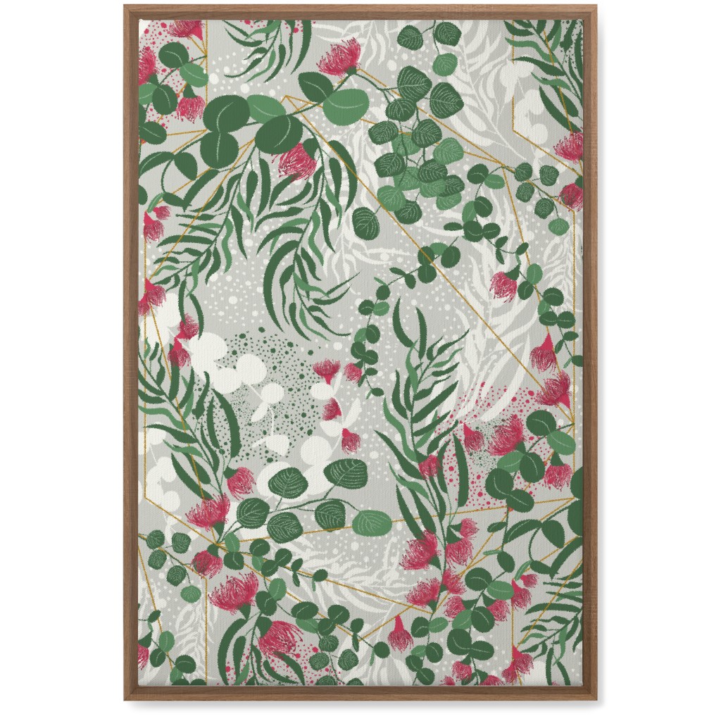 Eucalyptus - Green on Beige Wall Art, Natural, Single piece, Canvas, 20x30, Green