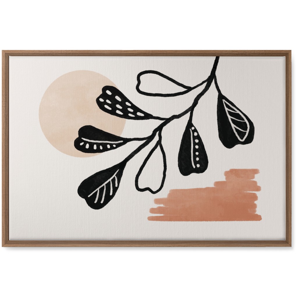 Moonlight and Leaves Wall Art, Natural, Single piece, Canvas, 20x30, Beige