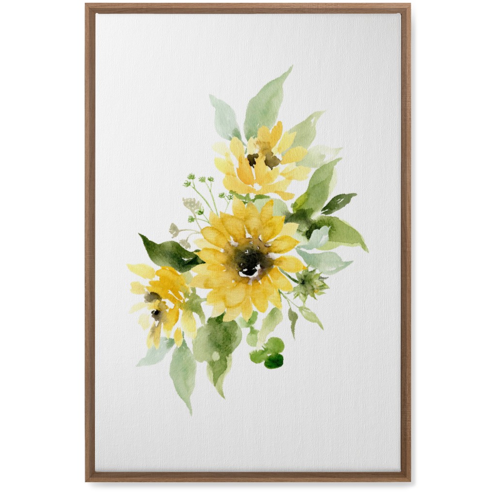 Sunflowers Watercolor - Yellow Wall Art, Natural, Single piece, Canvas, 20x30, Yellow