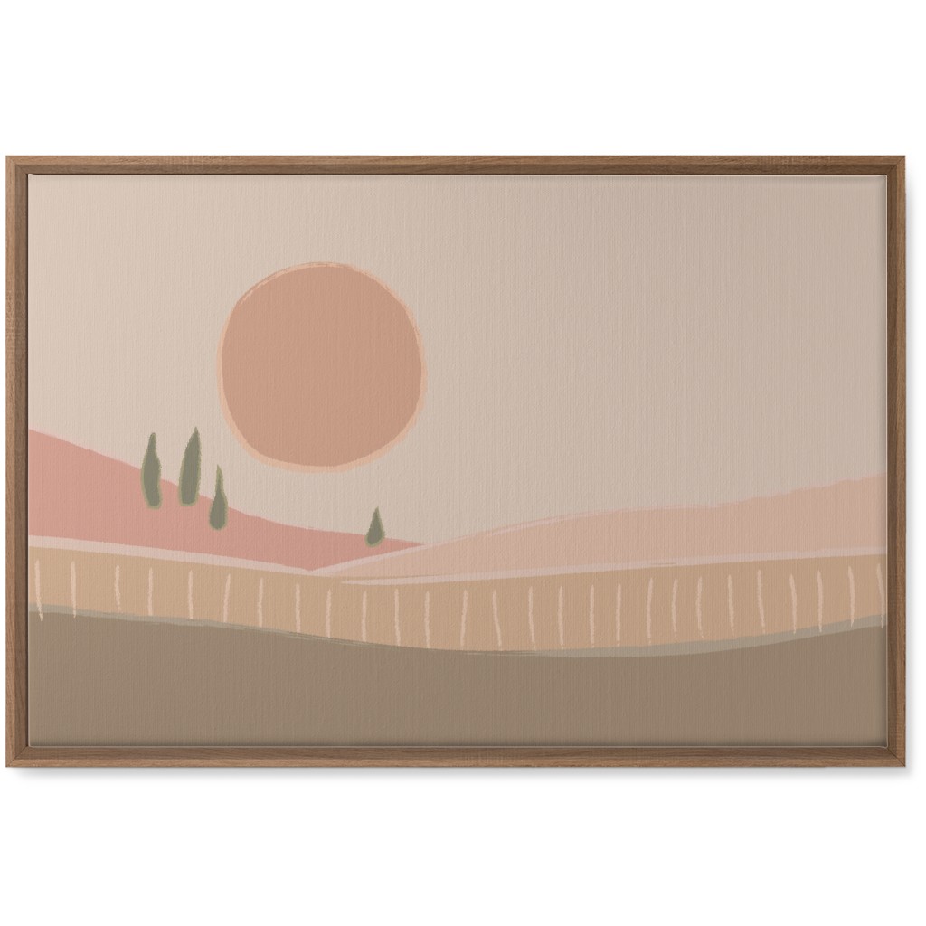 Simple Landscape Wall Art, Natural, Single piece, Canvas, 20x30, Pink