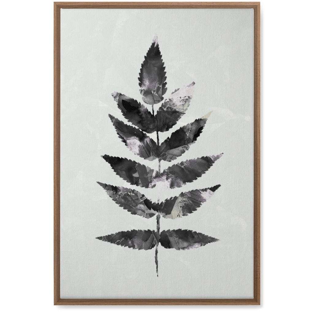 Botanical Leaf Wall Art, Natural, Single piece, Canvas, 20x30, Beige, Gray