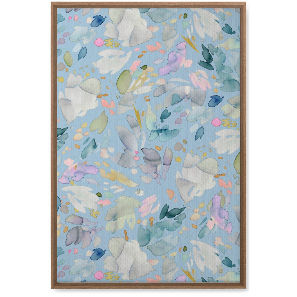 Abstract Petal Flowering Wall Art, Natural, Single piece, Canvas, 20x30, Blue