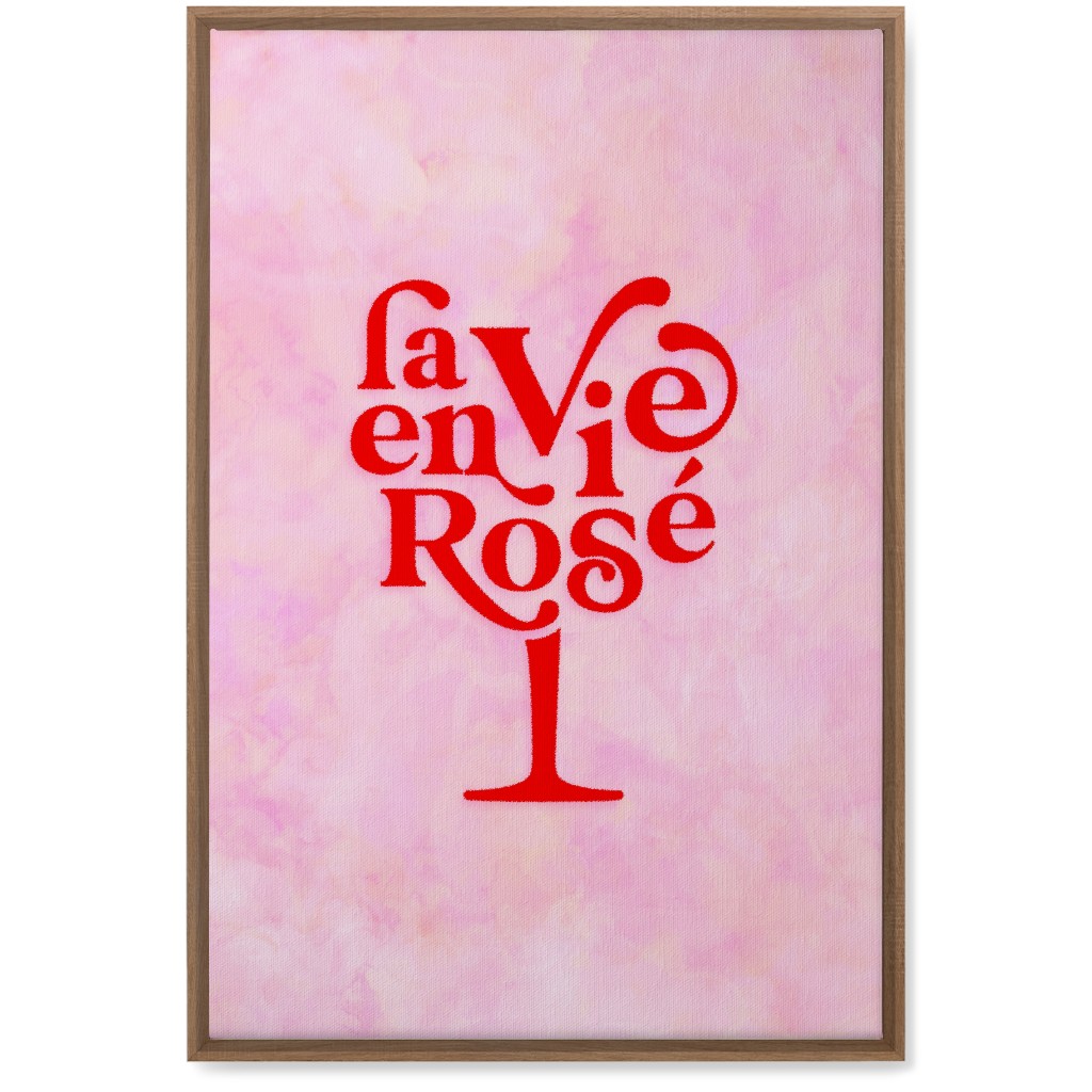 La Vie En Rose - Red and Pink Wall Art, Natural, Single piece, Canvas, 20x30, Pink, Bright Pink