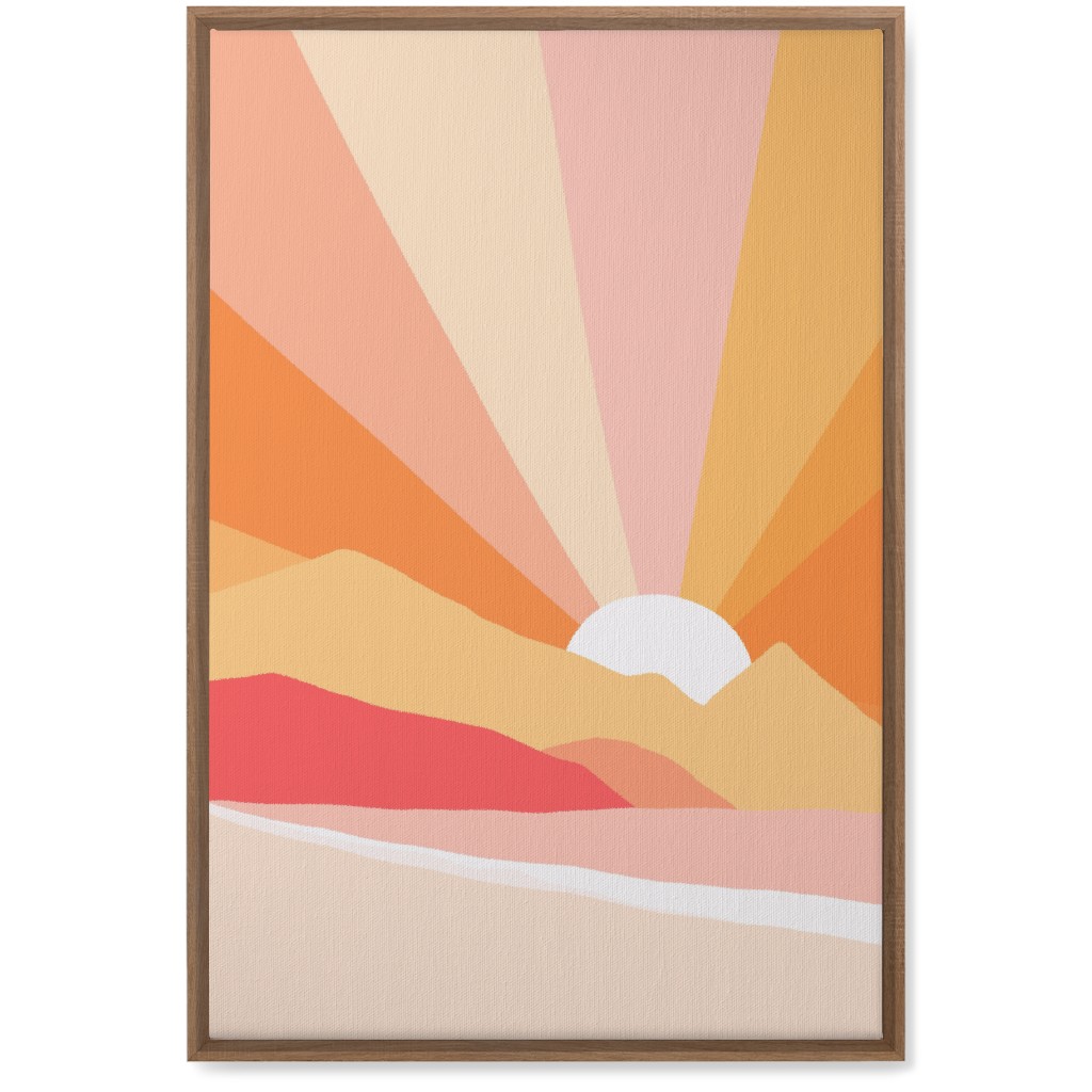 Retro Summer Coast - Warm Wall Art, Natural, Single piece, Canvas, 20x30, Multicolor