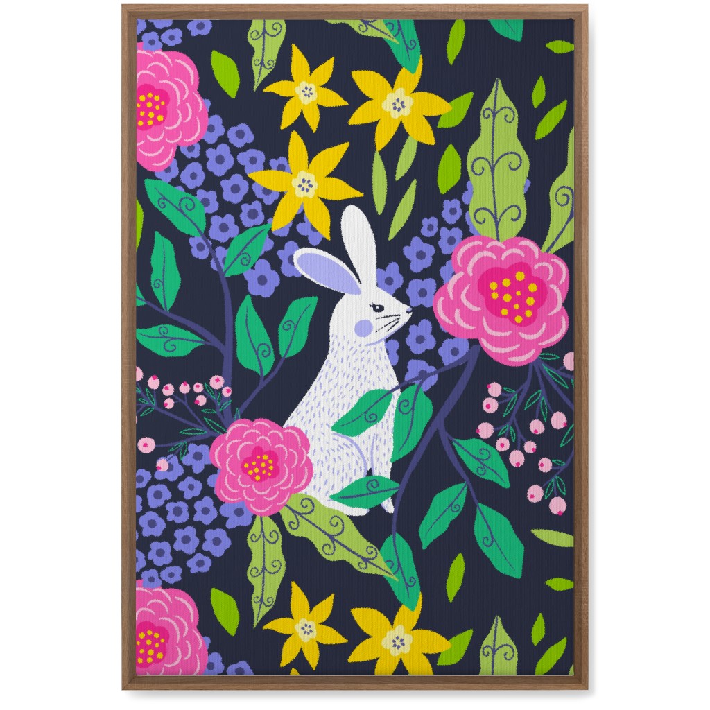 Botanical Bunny - Multi Wall Art, Natural, Single piece, Canvas, 20x30, Multicolor