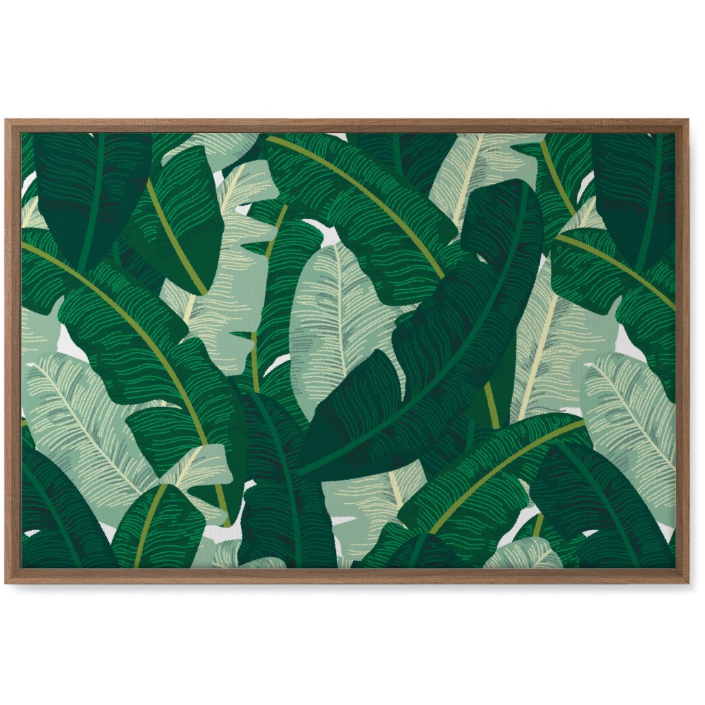 Classic Banana Leaves - Palm Springs Green Wall Art, Natural, Single piece, Canvas, 20x30, Green, Classic Green