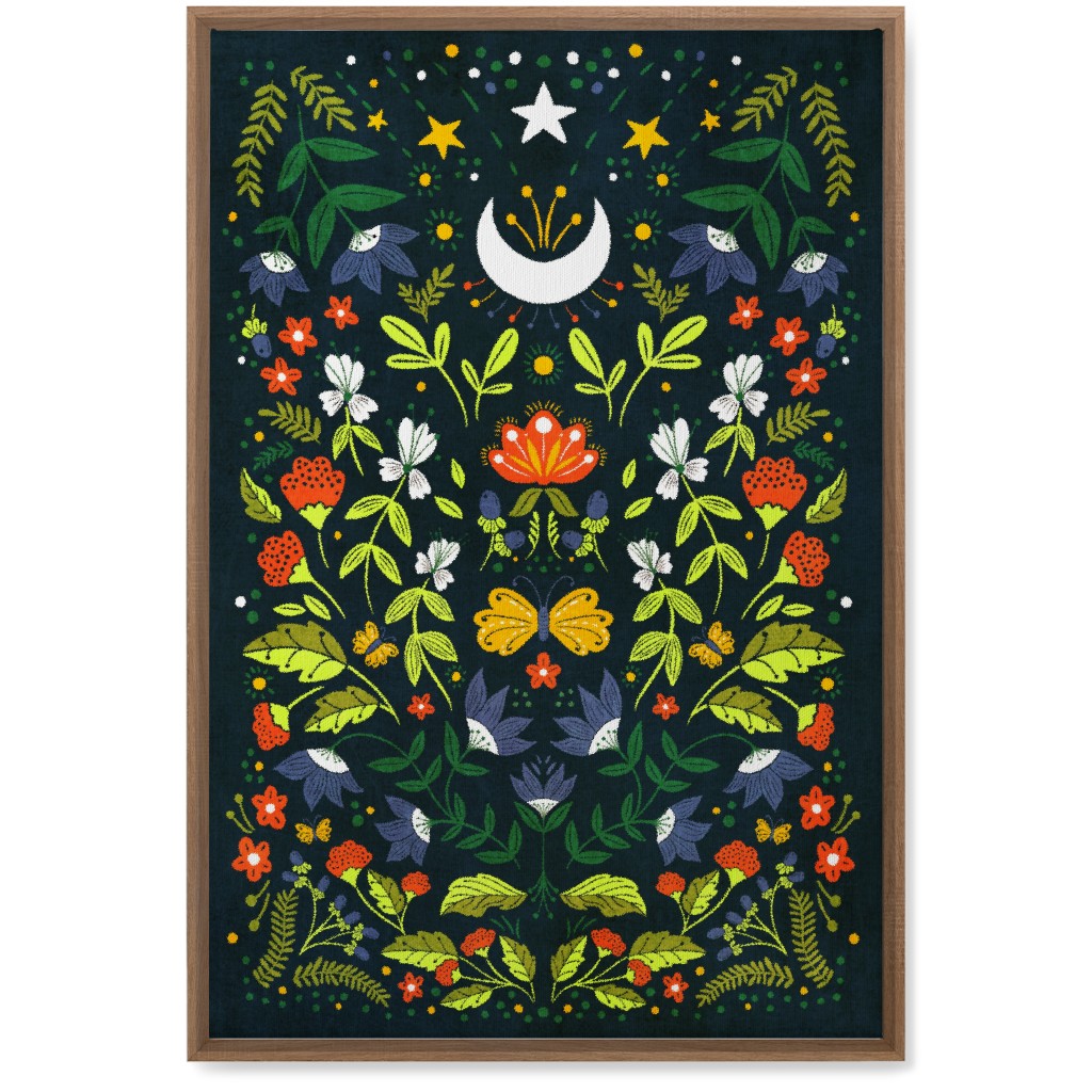 Night Garden - Multi Wall Art, Natural, Single piece, Canvas, 20x30, Multicolor