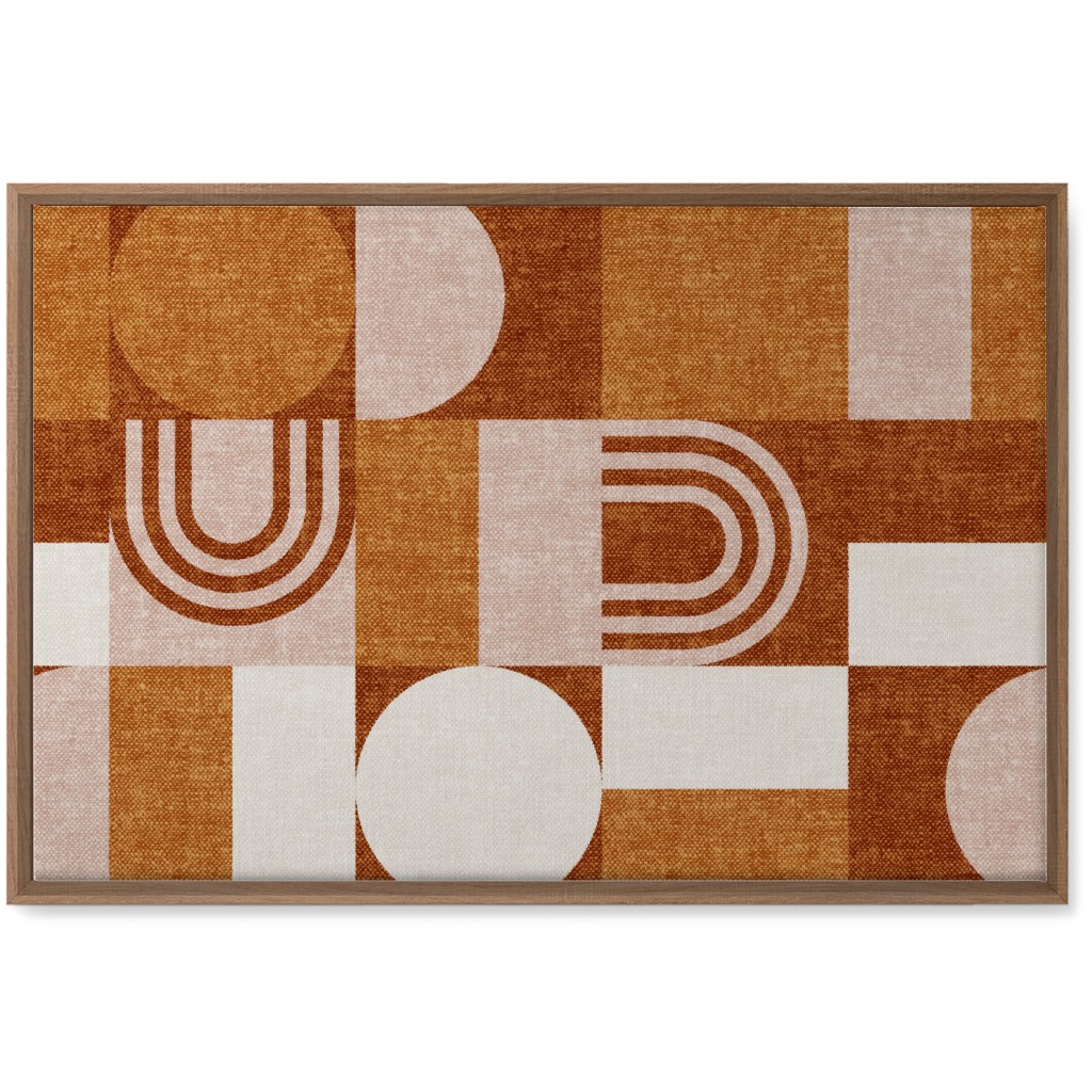 Aria Geometric Patchwork - Orange Wall Art, Natural, Single piece, Canvas, 20x30, Orange